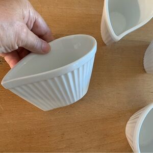 Tear Drop White Ramekin Dishes - set of 4